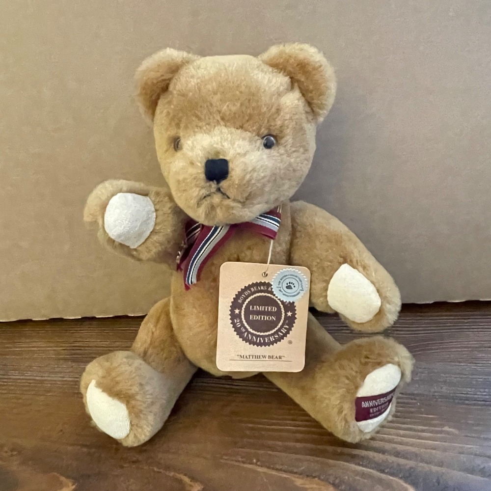 Boyds Bears Matthew Bear Limited Edition 20th Anniversary Wool Teddy Bear 1999